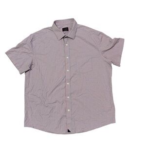 UNTUCKit Button Down Shirt Adult XL Plaid Short Sleeve Nylon spandex Pocket Mens